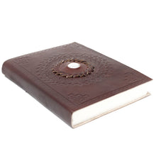 Load image into Gallery viewer, Leather Moonstone Notebook (7x5")