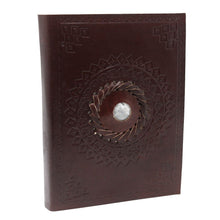 Load image into Gallery viewer, Leather Moonstone Notebook (7x5")