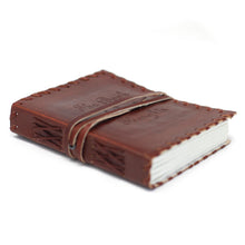 Load image into Gallery viewer, Leather Book of Thoughts with Wrap Notebook (6x4")
