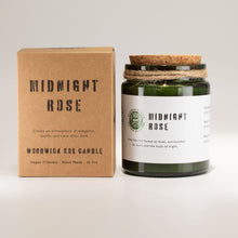 Load image into Gallery viewer, Greenman Woodwick Soy Candle - Midnight Rose