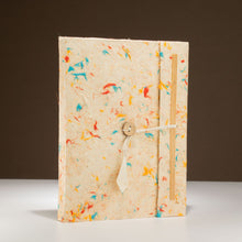 Load image into Gallery viewer, Lokta Mixed Colour Cotton Notebook – Large (21x15cm) – 45 Leaves – Includes Bookmark