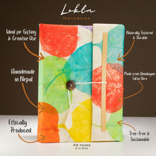 Load image into Gallery viewer, Lokta Colorful Leafs Notebook – Large (21x15cm) – 45 Leaves