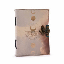 Load image into Gallery viewer, Leather "Moon Phases" Deckle-edge Notebook