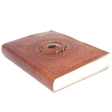 Load image into Gallery viewer, Leather Black Onyx Notebook (7x5")