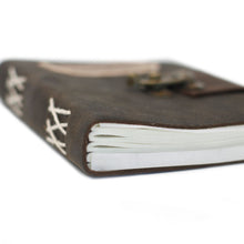 Load image into Gallery viewer, Leather Black Confessions with Lock Notebook (7x5")