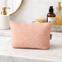 Load image into Gallery viewer, Nomad Sari Indian Jacquard Toiletry Bag - Coral Maze
