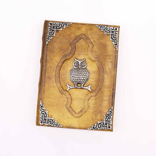 Load image into Gallery viewer, Heafty Coffee Tan Book - Zinc Owl Decor - 200 Deckle Edges Pages - 26x18cm