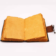 Load image into Gallery viewer, Leather Lotus Mandala Deckle-edge Notebook