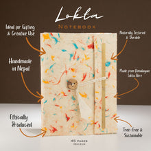 Load image into Gallery viewer, Lokta Mixed Colour Cotton Notebook – Medium (15x12cm) – 45 Leaves