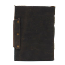 Load image into Gallery viewer, Leather Black Confessions with Lock Notebook (7x5")