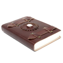 Load image into Gallery viewer, Leather Moonstone with Belts Notebook (6x4")