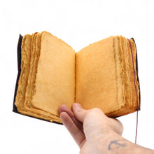 Load image into Gallery viewer, Fat Deckled Edge Leather Notebook – Every Day May Not Be Good (12.7 × 8.9 cm)