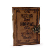 Load image into Gallery viewer, Leather Journel - Plain Paper -  Work &amp; Dream Big