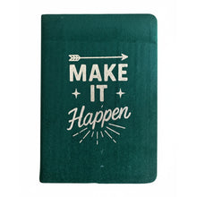 Load image into Gallery viewer, Dark Green Velvet Notebook - 80 pages - Make It Happen