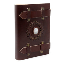 Load image into Gallery viewer, Leather Moonstone with Belts Notebook (6x4")