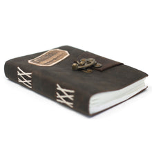 Load image into Gallery viewer, Leather Black Confessions with Lock Notebook (7x5")