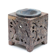 Load image into Gallery viewer, Square Soapstone Oil Burner 10x7.5cm - Elephant