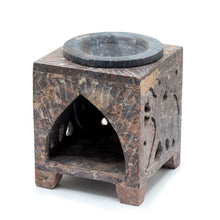 Load image into Gallery viewer, Square Soapstone Oil Burner 10x7.5cm - Elephant