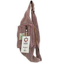 Load image into Gallery viewer, Cotton Hemp Style Belt (or Fanny) Bag - Wine
