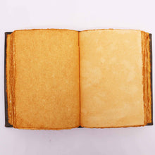 Load image into Gallery viewer, Heafty Brown Tan Book - Zinc Triple Moon Decor - 200 Deckle Edges Pages - 26x18cm