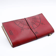 Load image into Gallery viewer, Handmade Leather  Journal- The Adventure Begins - Red - (80 pages)