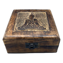 Load image into Gallery viewer, Square Wooden Keepsake Box - Buddha