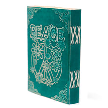 Load image into Gallery viewer, Leather Green Peace with Lock Notebook (7x5")