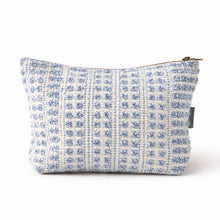 Load image into Gallery viewer, Nomad Sari Indian Jacquard Toiletry Bag - Indigo Echo