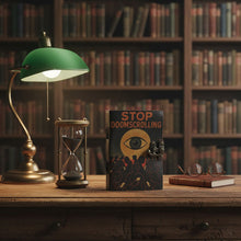 Load image into Gallery viewer, Leather Printed Notebook – Stop Doom Scrolling - 17.8x12.7 cm