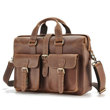 Load image into Gallery viewer, Leather Vintage Style Briefcase